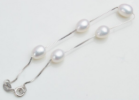 Blanc Infinity Pearl 925 Silver Bracelet