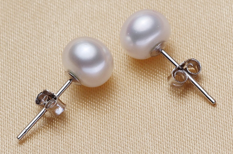 Blanc Pearl 925 Silver Stecker Earrings